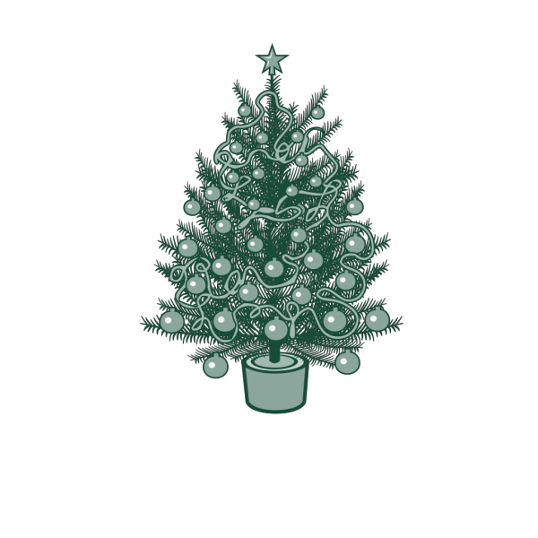 Green Christmas Tree PNG Image