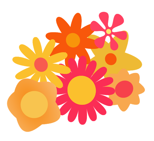 Vector Cartoon Flowers PNG Image Background