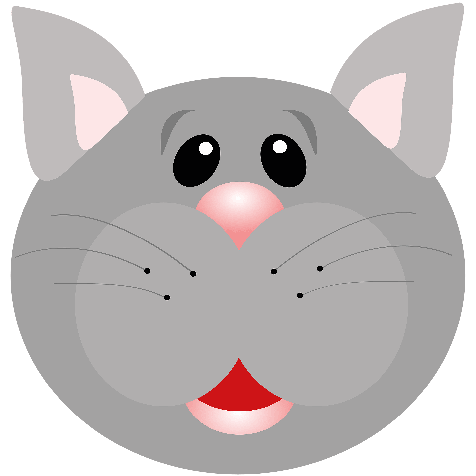 Vector Gato Cartoon Face Download PNG Image