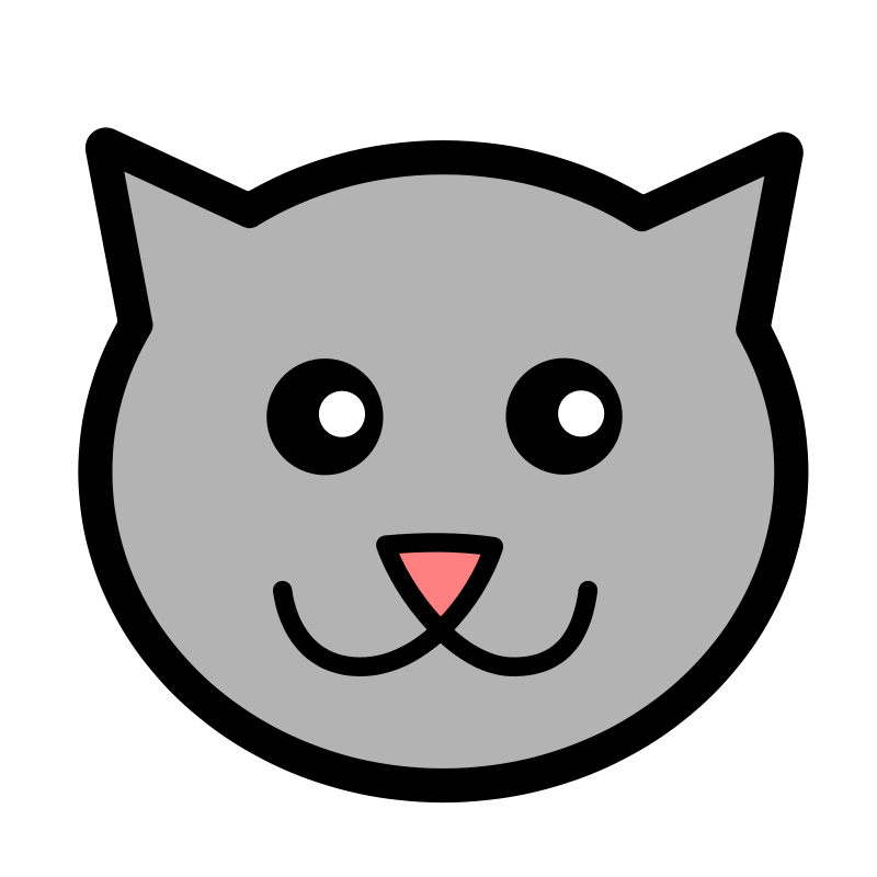 Vector Cat Cartoon Face PNG Background Image