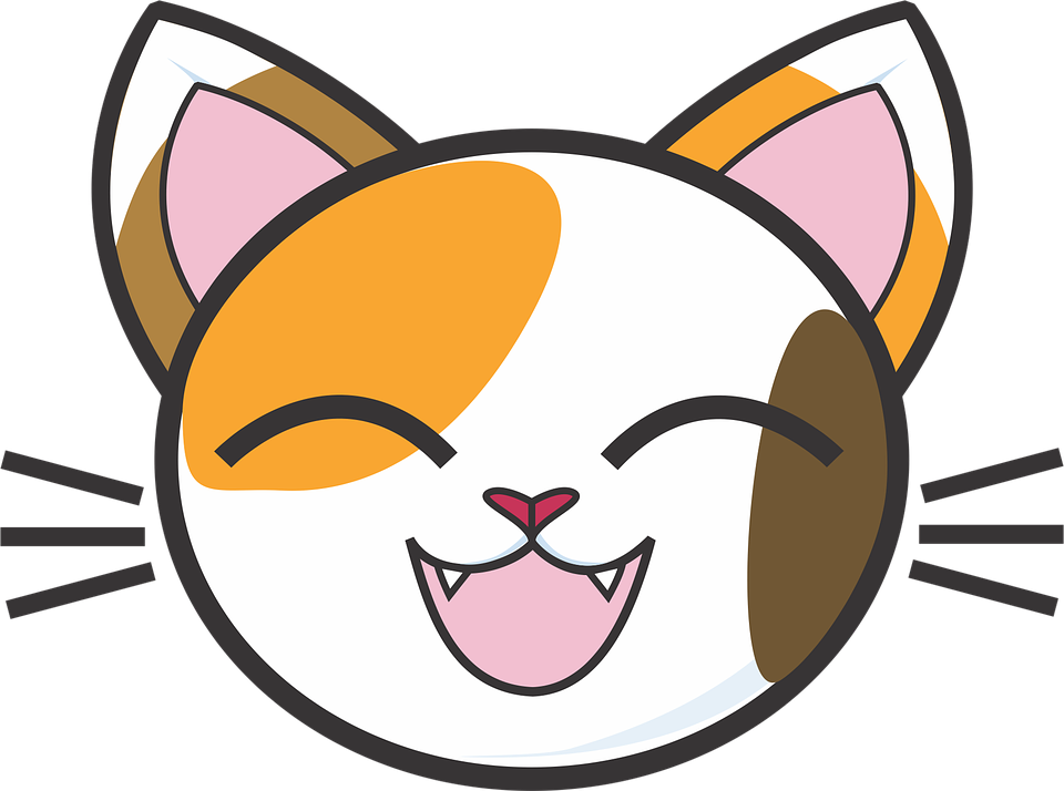 Vektor kucing kartun wajah Gambar PNG