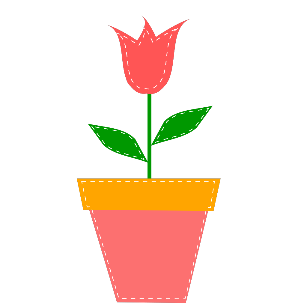 Pot bunga vektor Gambar Transparan