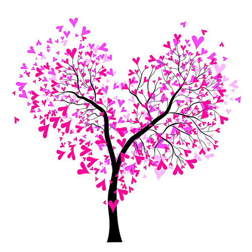 Abstrait coeur arbre gratuit image PNG