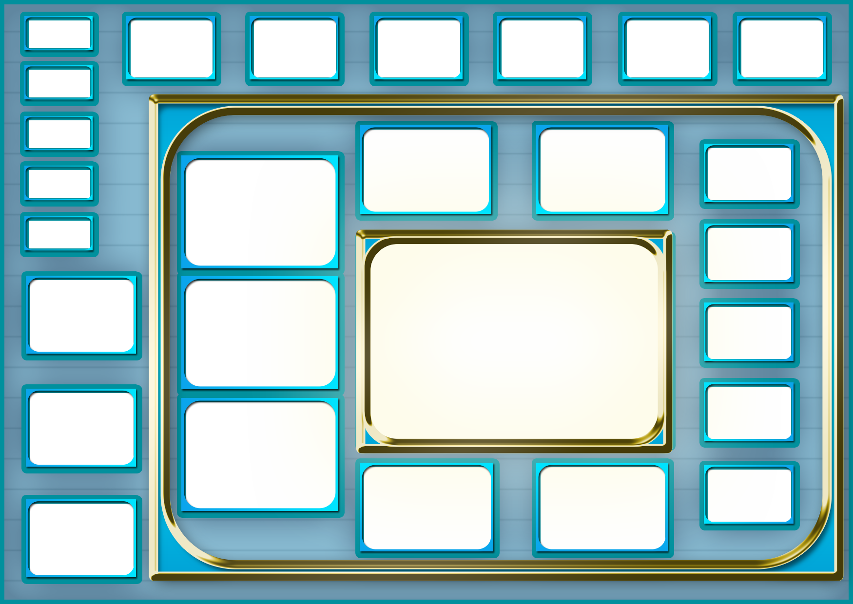Abstract Teal Frame PNG Photo