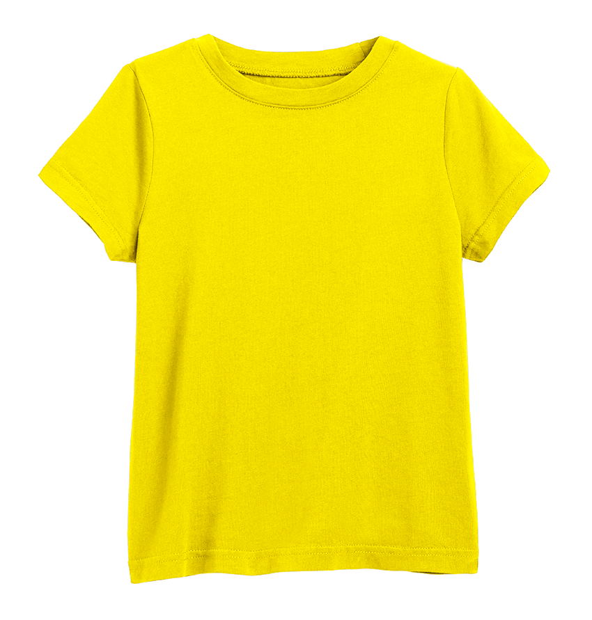 빈 노란색 티셔츠 투명 이미지