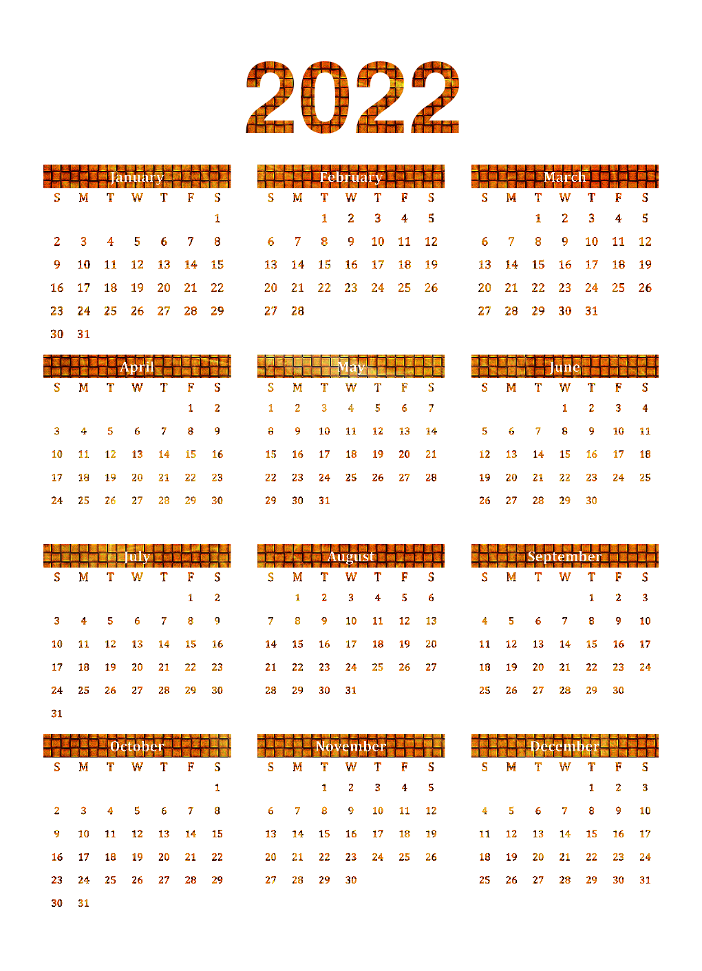 Календарь 2022 PNG Фоновое изображение