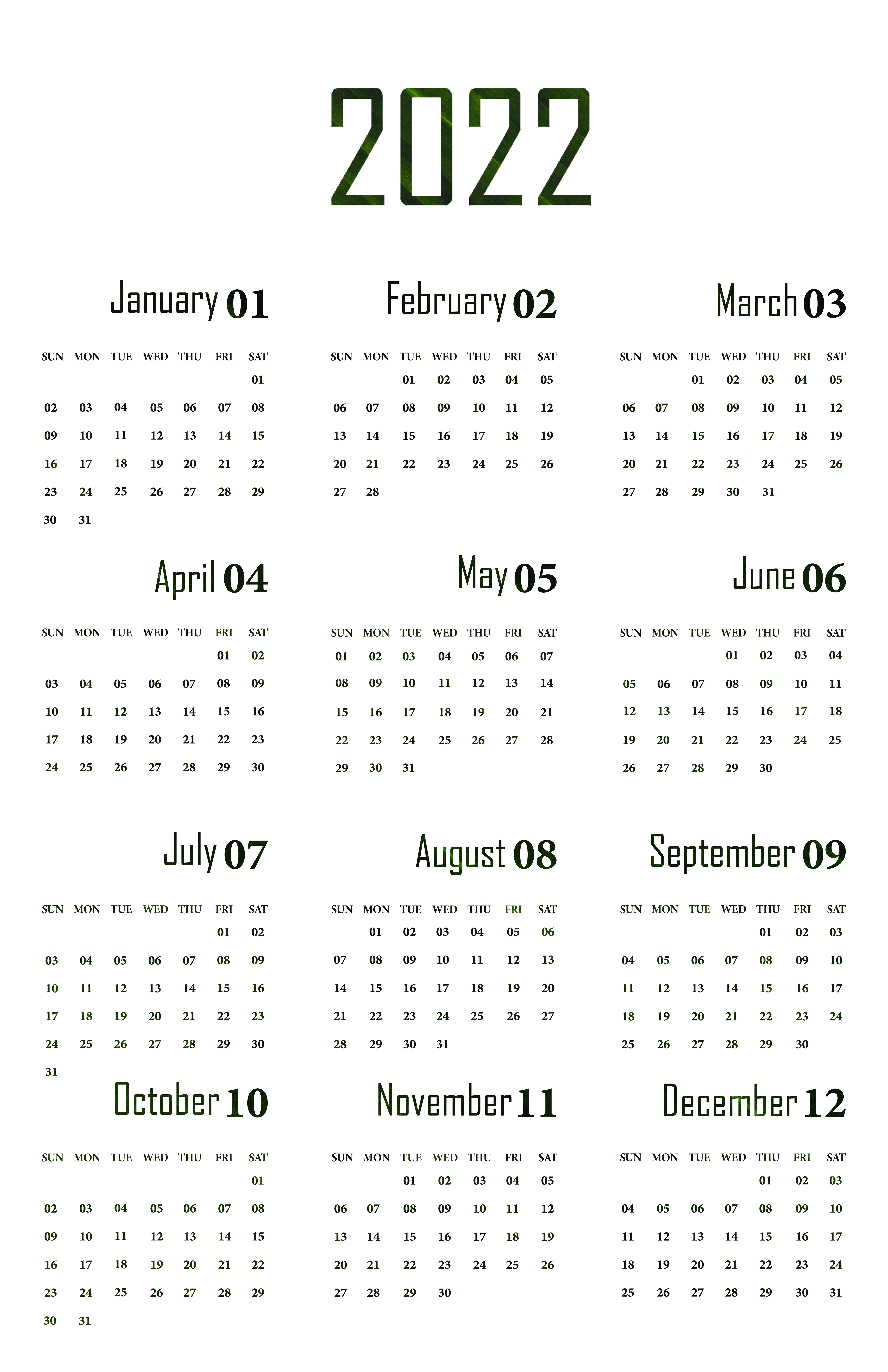 Calendario 2022 PNG Immagine Trasparente