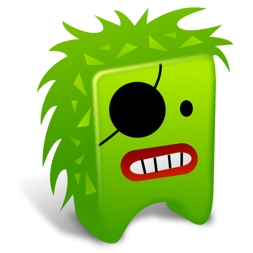 Gambar kartun green monster Transparan