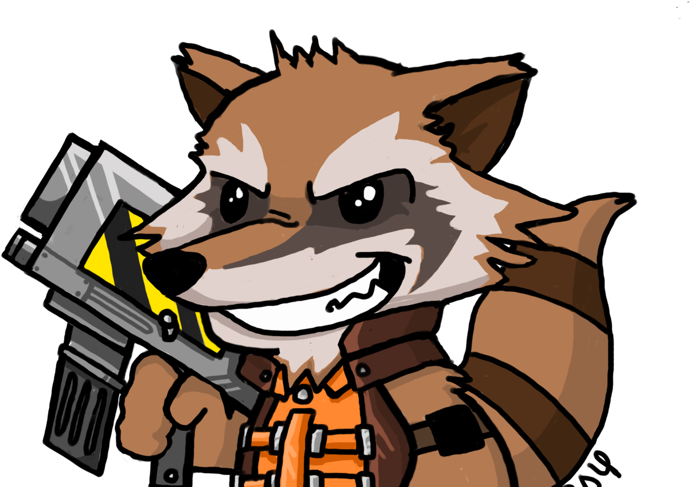 Cartoon Rocket Raccoon PNG High-Quality Image