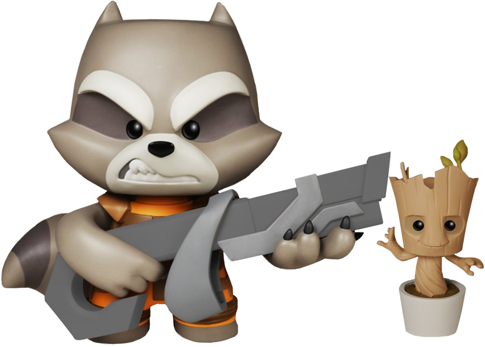 Cartoon Rocket Raccoon PNG Image Background