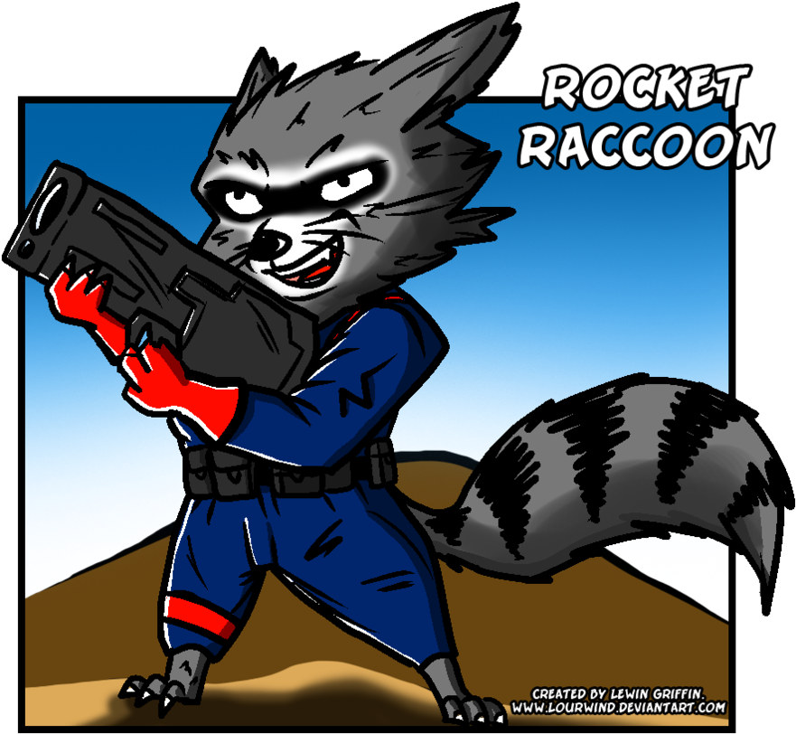 Cartoon Rocket Raccoon PNG Transparent Image