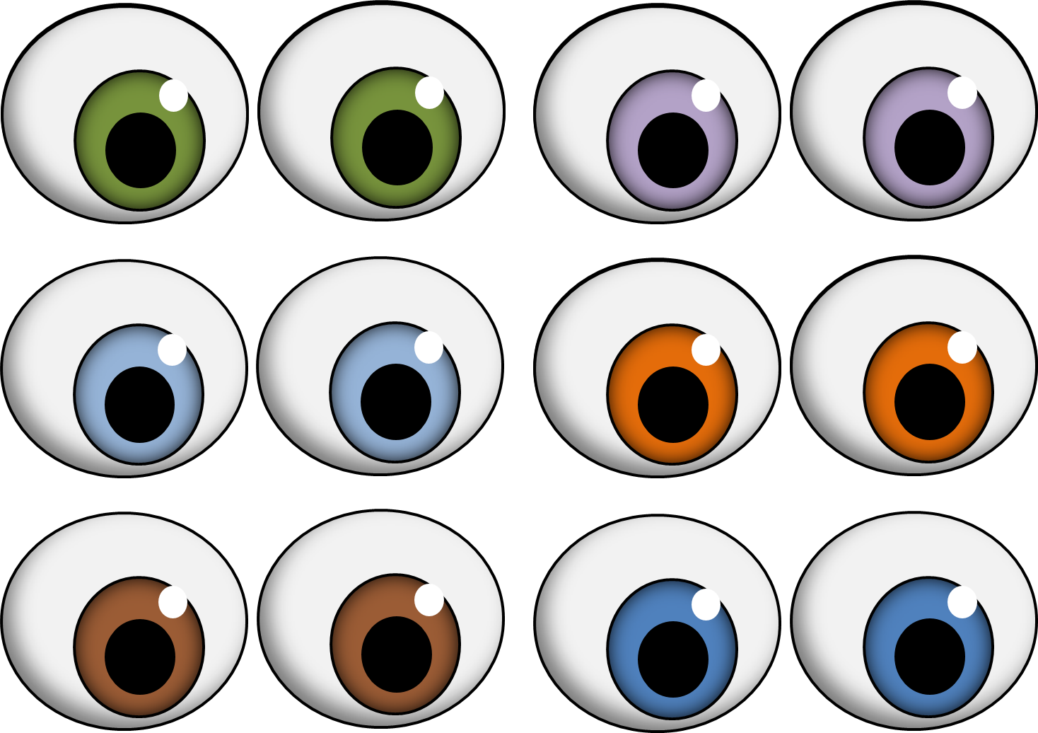 Yeux colorés googly yeux PNG image haute qualité image