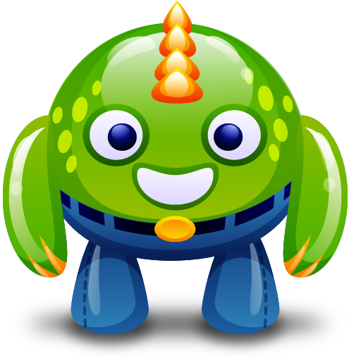 Cute Green Monster PNG High-Quality Image