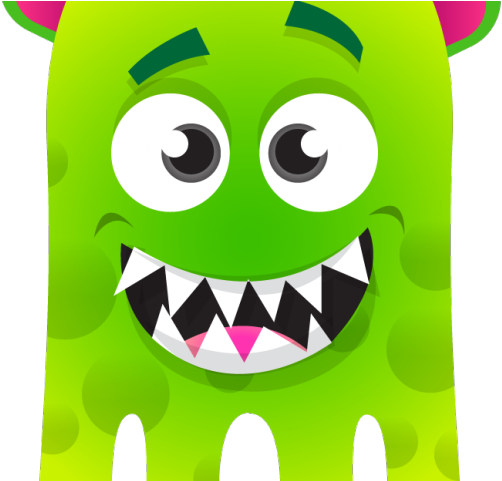 Cute Green Monster PNG Image Background