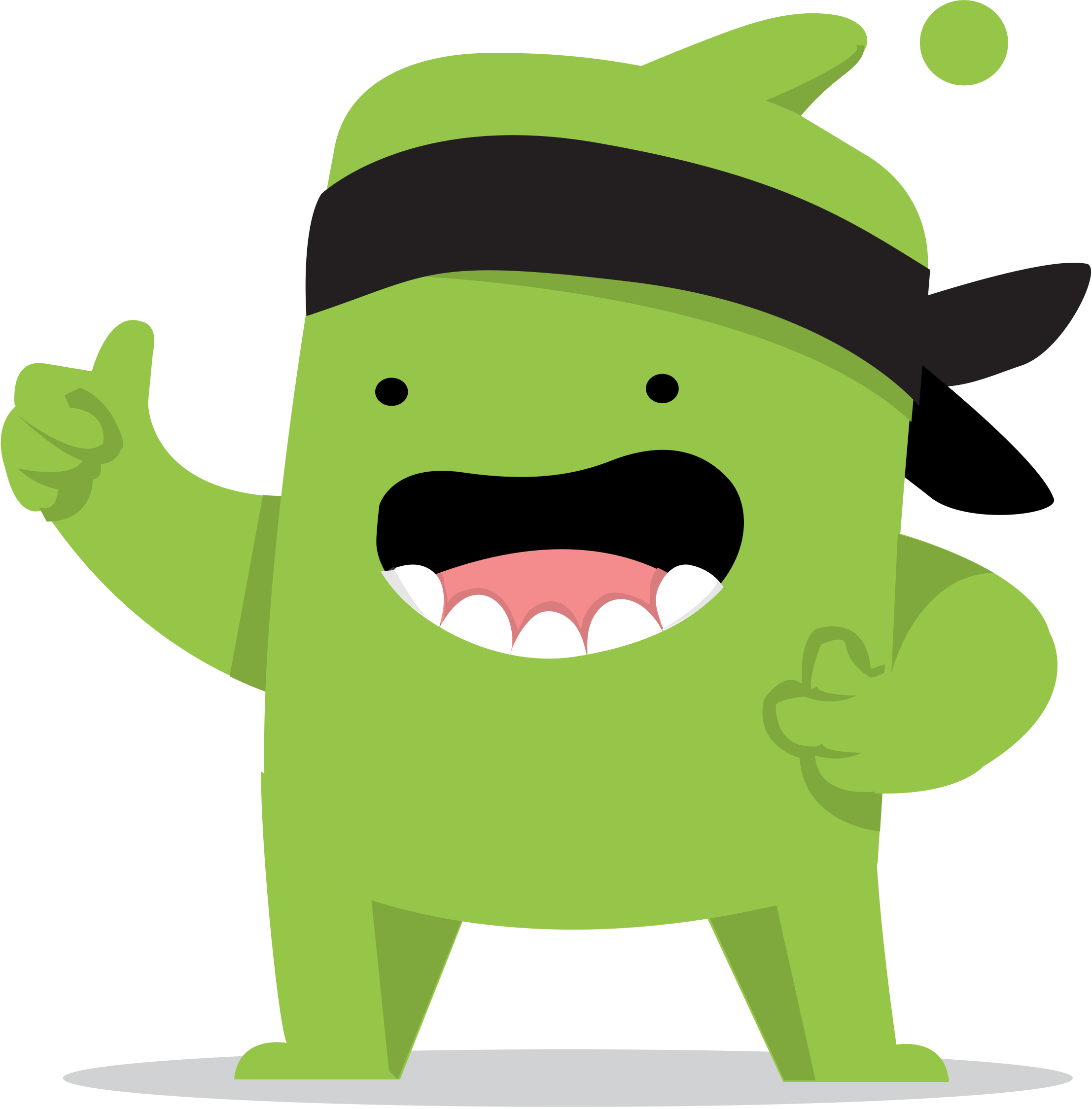 Cute Green Monster PNG Transparent Image