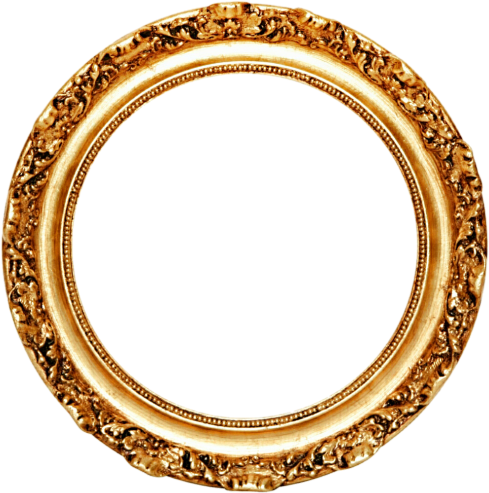Gouden cirkelrand PNG Transparant Beeld