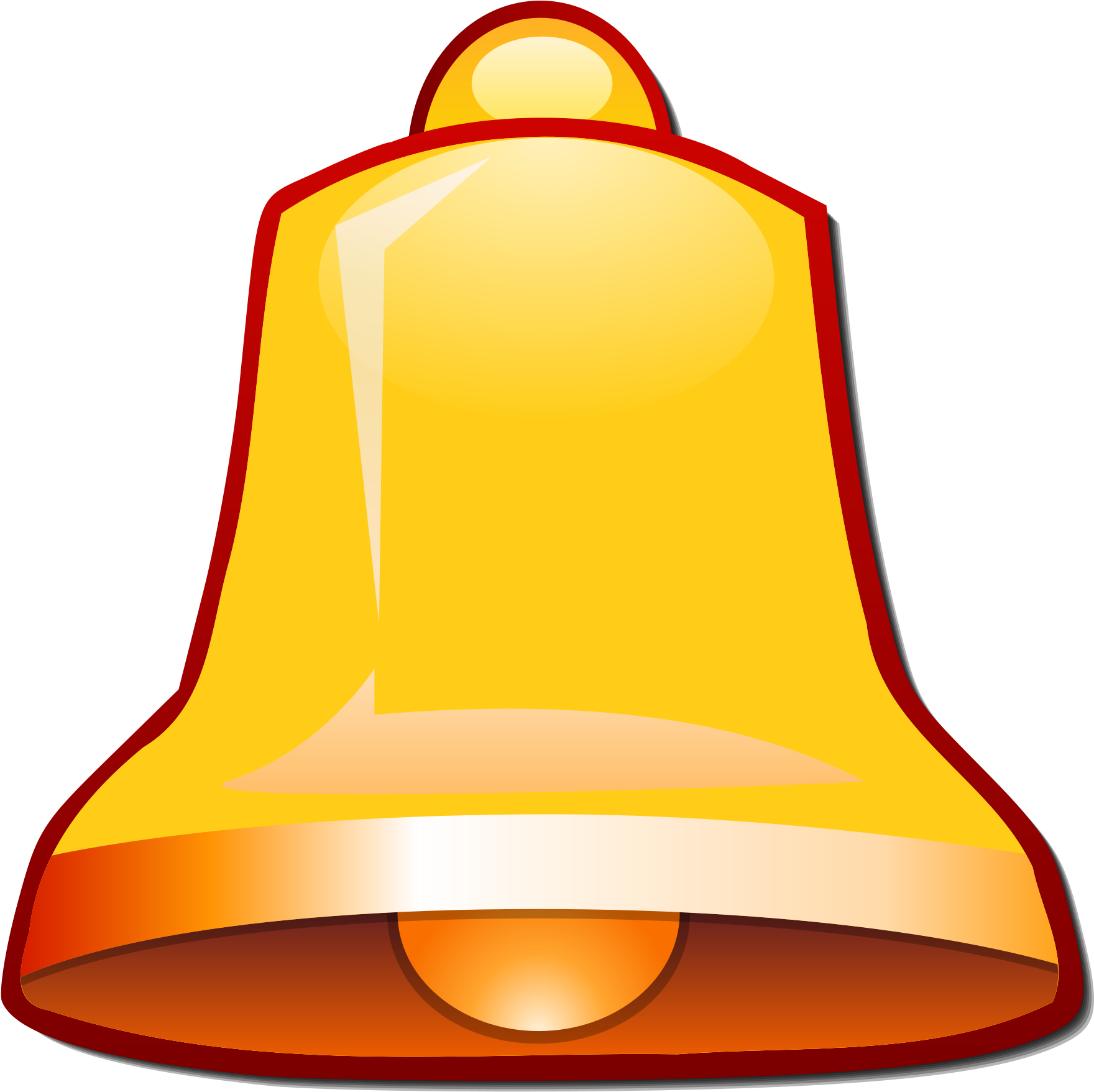 Goldene Youtube Bell-Symbol-transparentes Bild