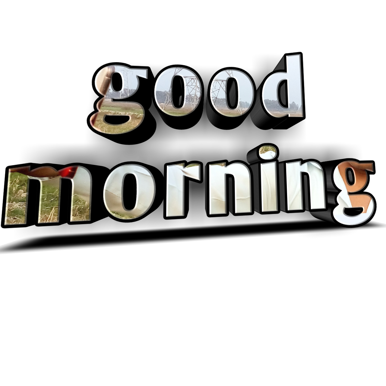 Good Morning Greeting PNG High-Quality Image