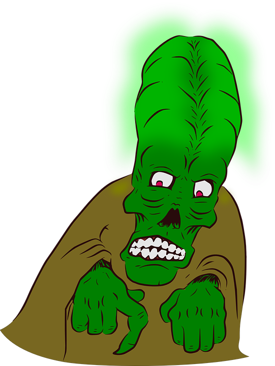 Latar belakang Gambar monster hijau PNG