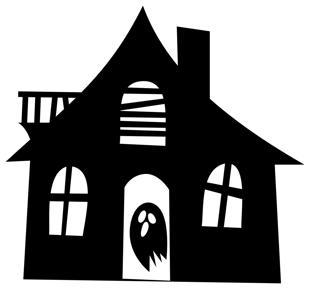 Haunted House Silhouette Free PNG Image