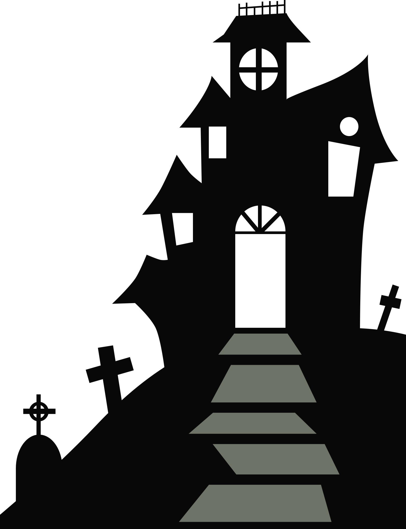 Hounted House Silhouette PNG descargar imagen