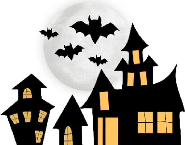 Haunted House Silhouette PNG Transparent Image
