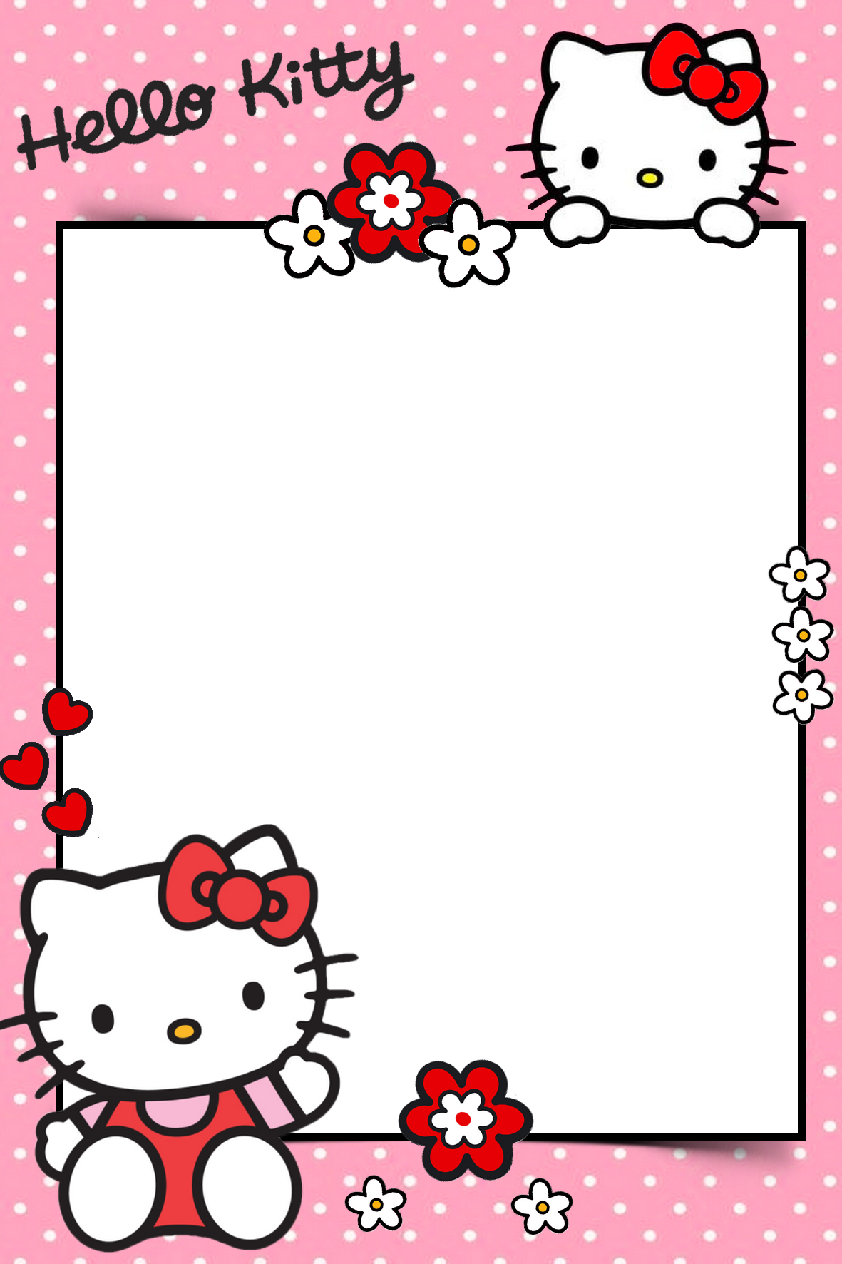 Hello Kitty Frame PNG Gambar