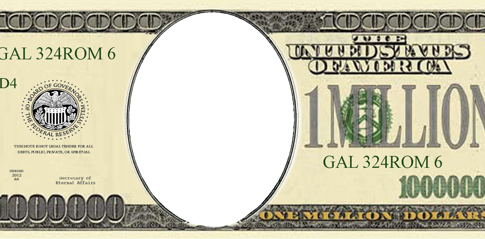 Honderd Dollar Bill Frame PNG Transparant Beeld