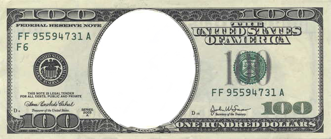 Honderd Dollar Bill Frame Transparante Afbeelding