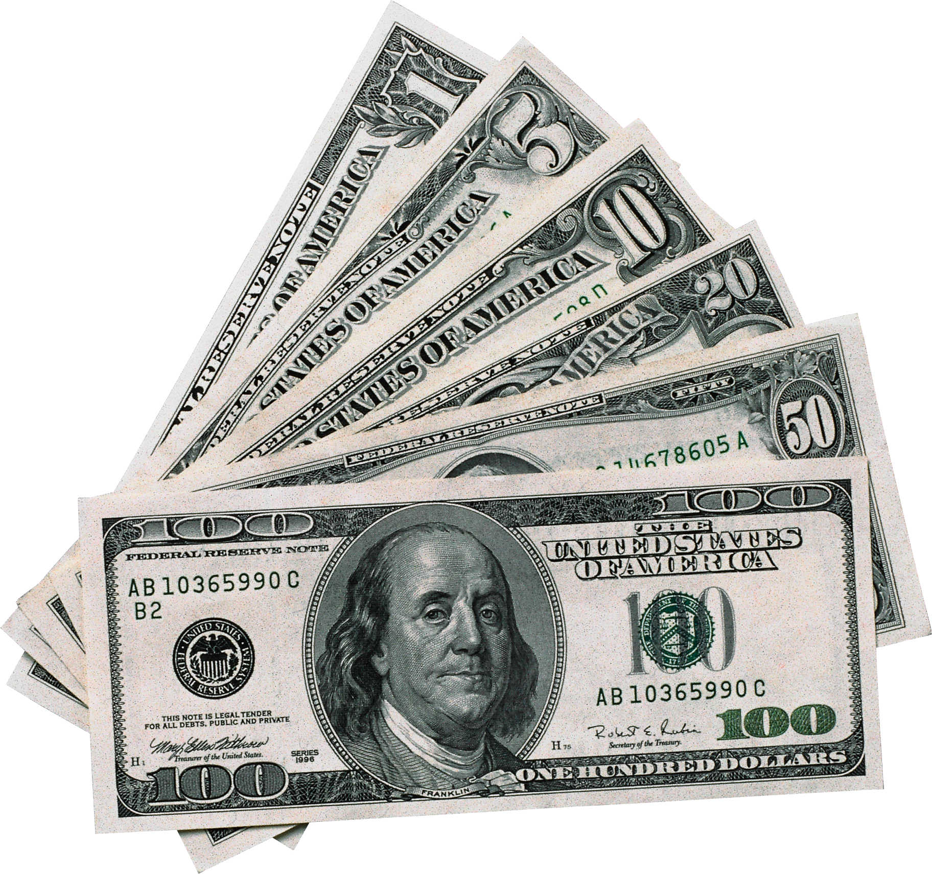 Geld Honderd Dollar Bill PNG Transparant Beeld