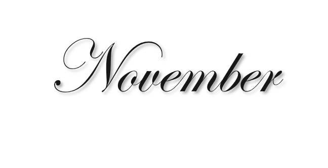 November Calligraphy PNG Transparent Image