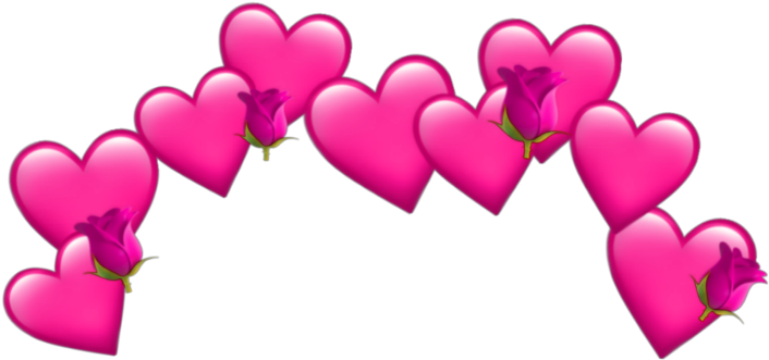 Pink Heart Crown PNG-Afbeelding