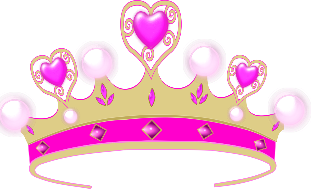 Pink Heart Crown PNG Pic
