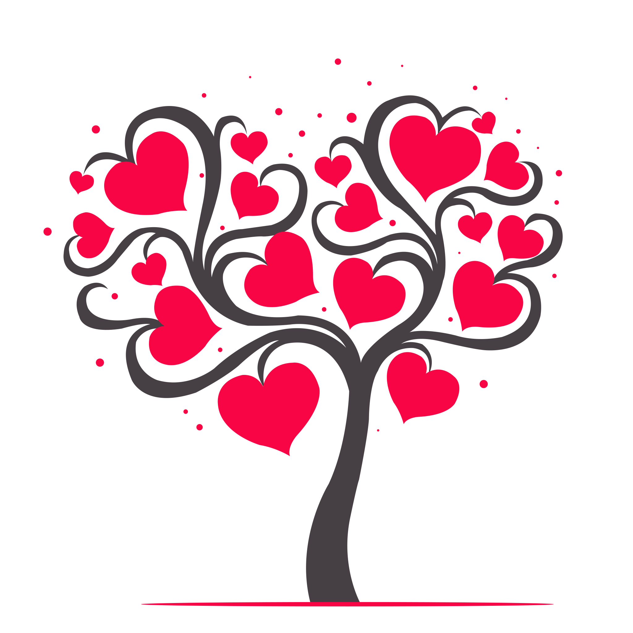 Красное сердце дерево PNG Скачать изображение