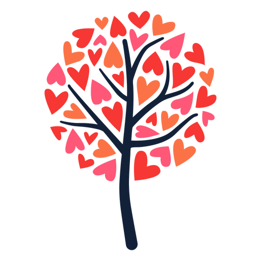 Red Heart Tree PNG High-Quality Image