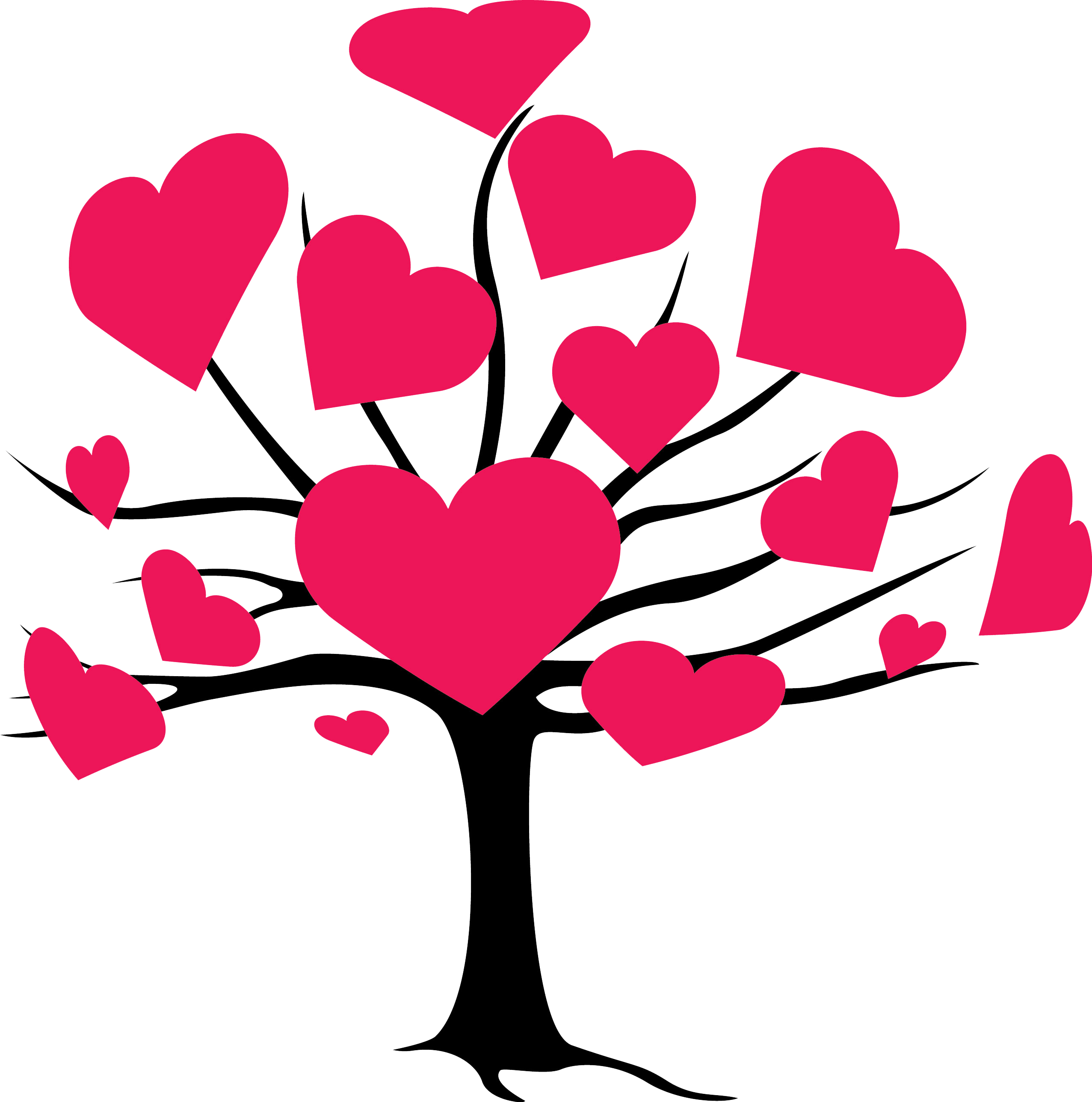 Красное сердце дерева PNG Image