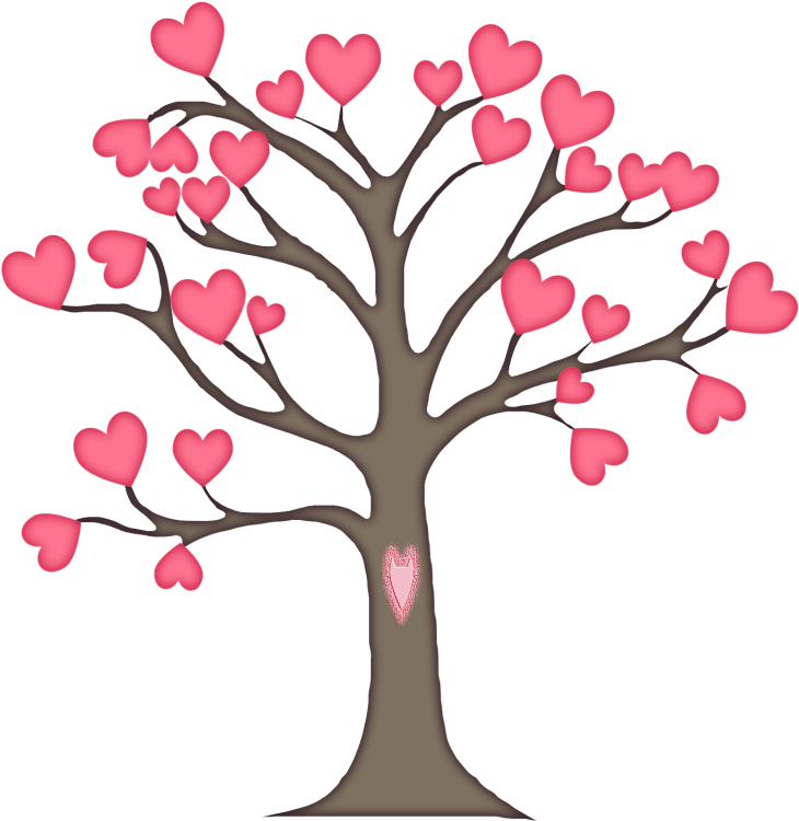 Imagem transparente da árvore do coração vermelho