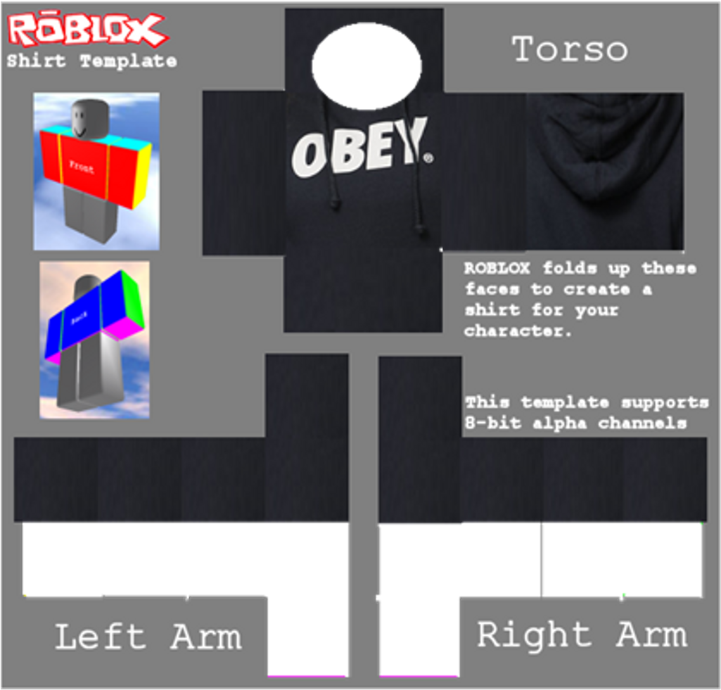 ROBLOX-Template-Hemd PNG-transparentes Bild