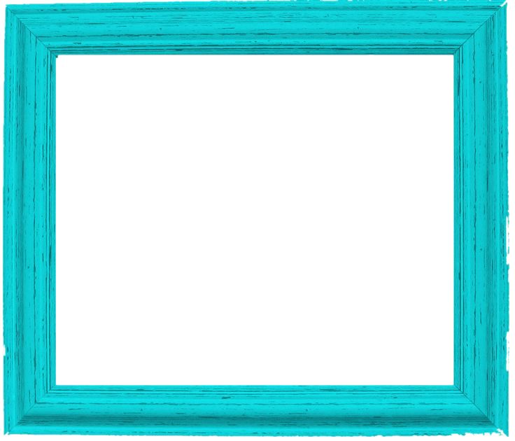 Square Teal Frame PNG Photo