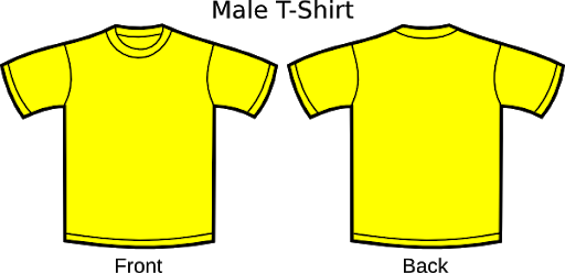템플릿 노란색 티셔츠 PNG 고품질 이미지