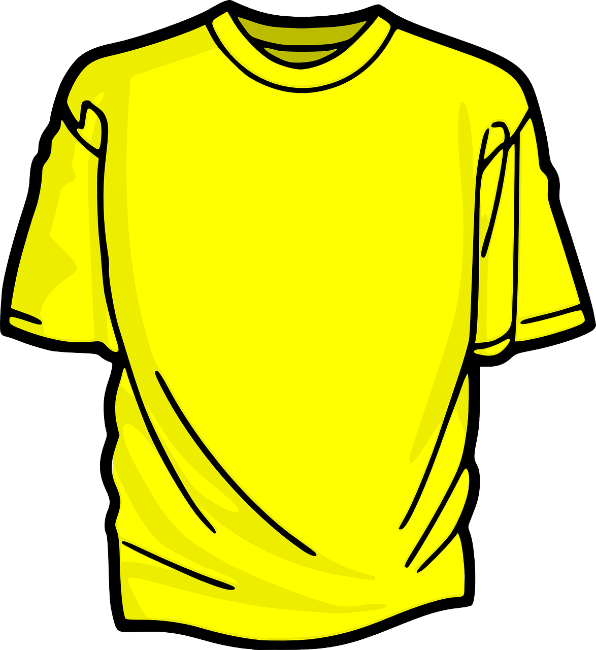 템플릿 노란색 티셔츠 PNG 사진