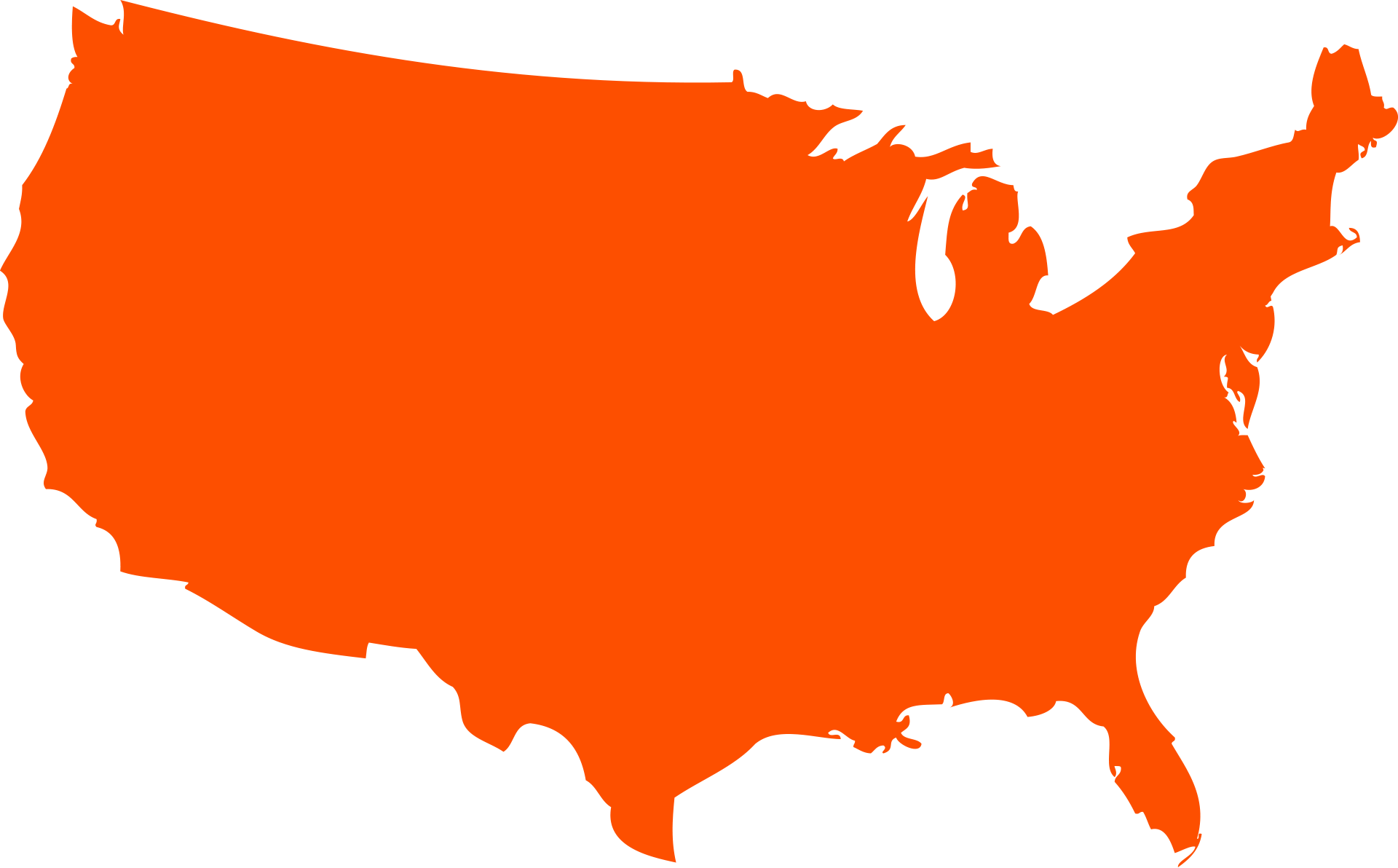 Imagem transparente do mapa dos EUA