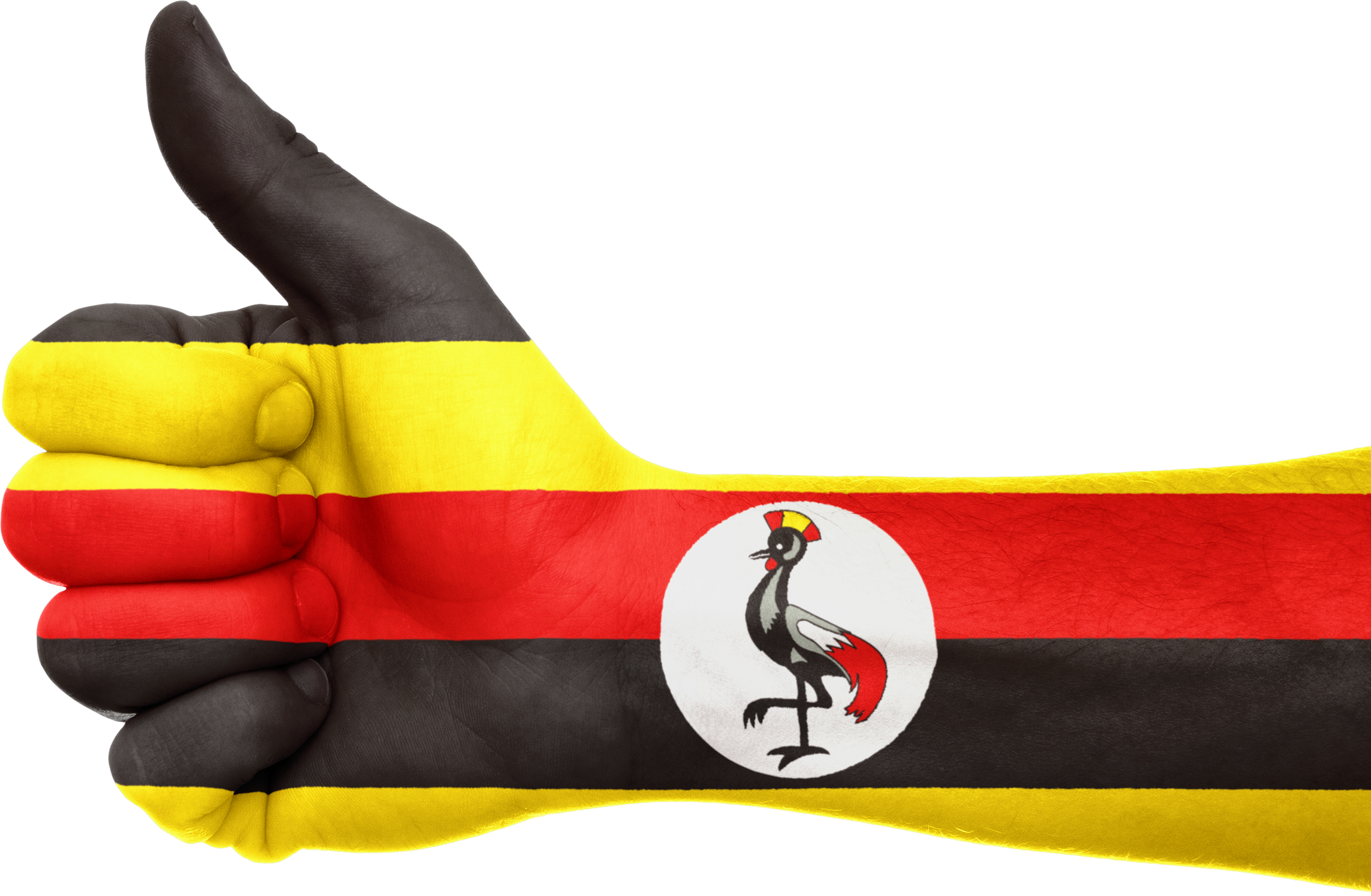 Fondo de la imagen PNG de la bandera de Uganda