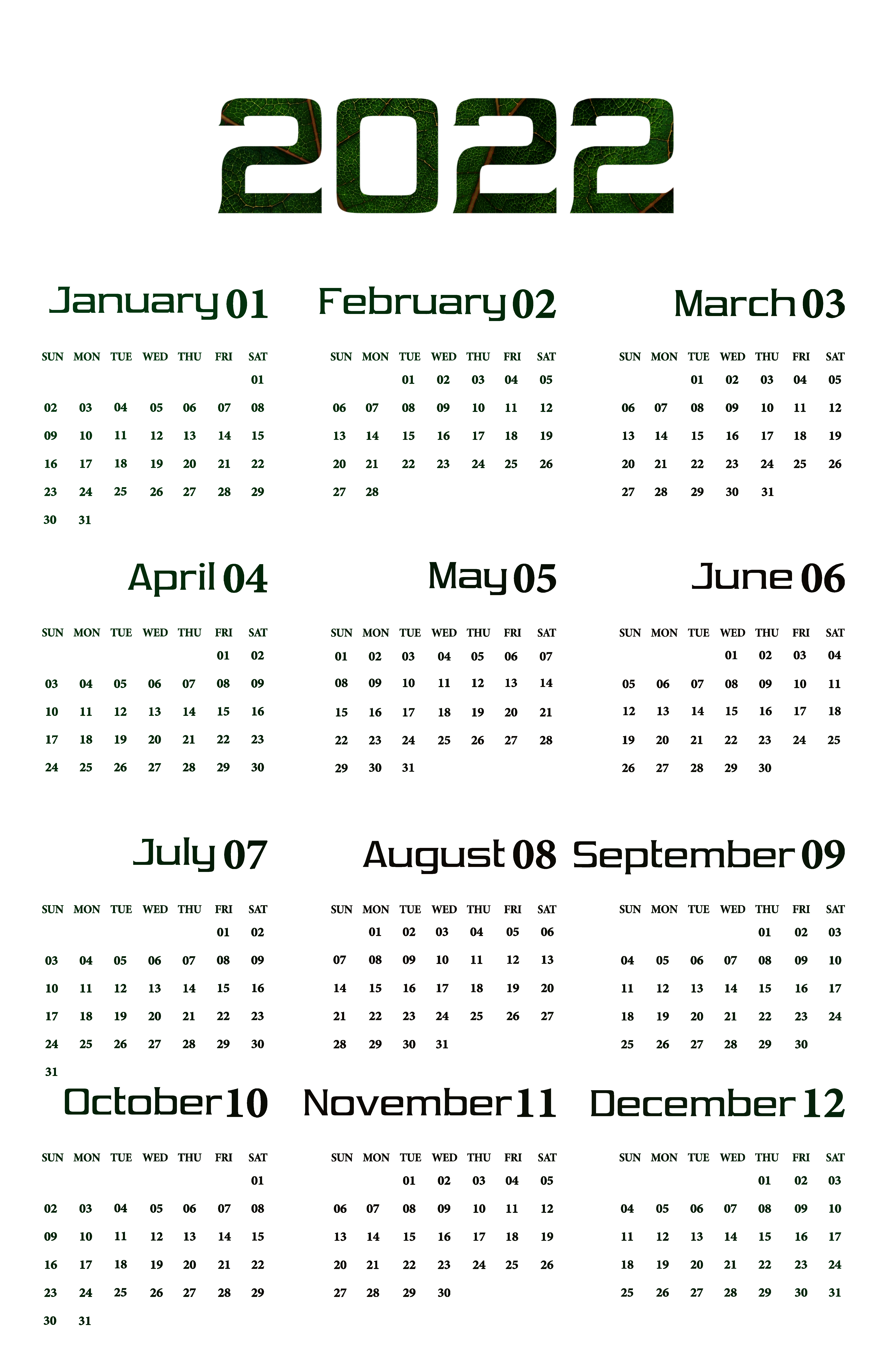 Vector Calendar 2022 PNG Transparent Image
