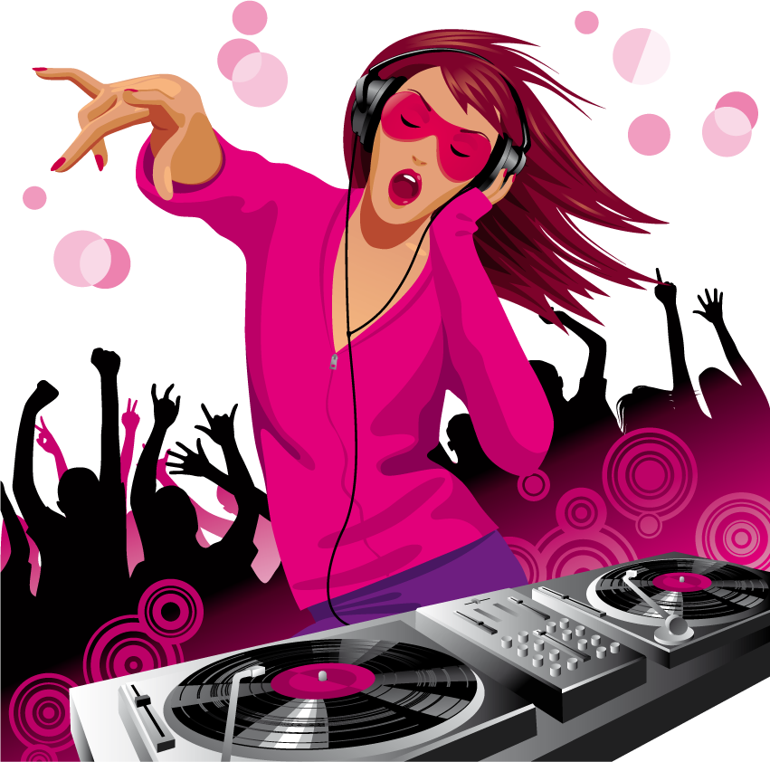 Vektor DJ Gadis PNG Gambar berkualitas tinggi