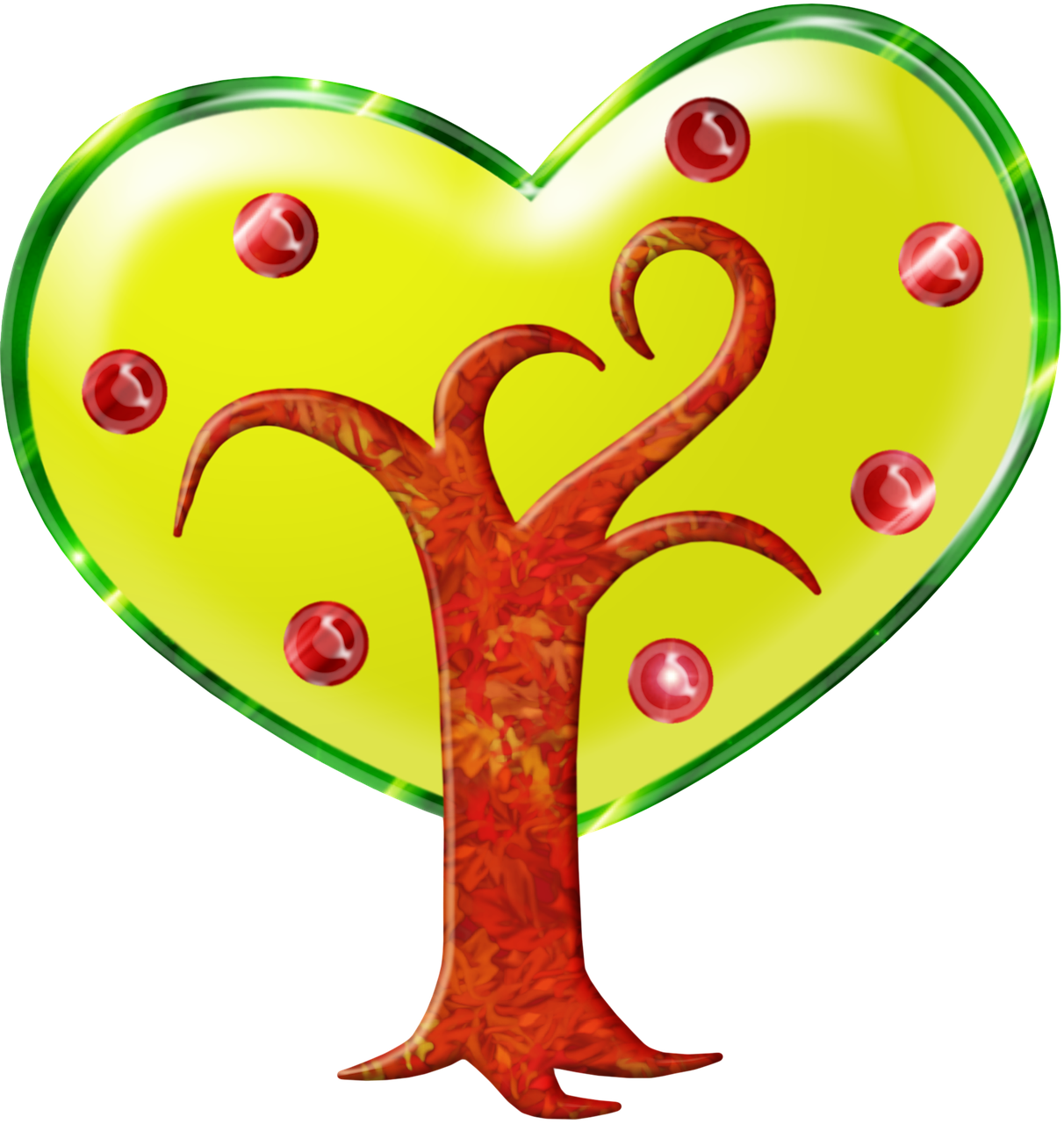 Vector Heart Tree Free PNG Image