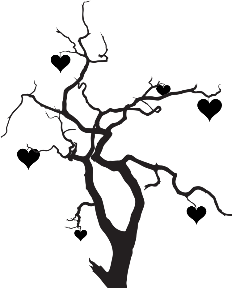 Vector Heart Tree PNG Image Background