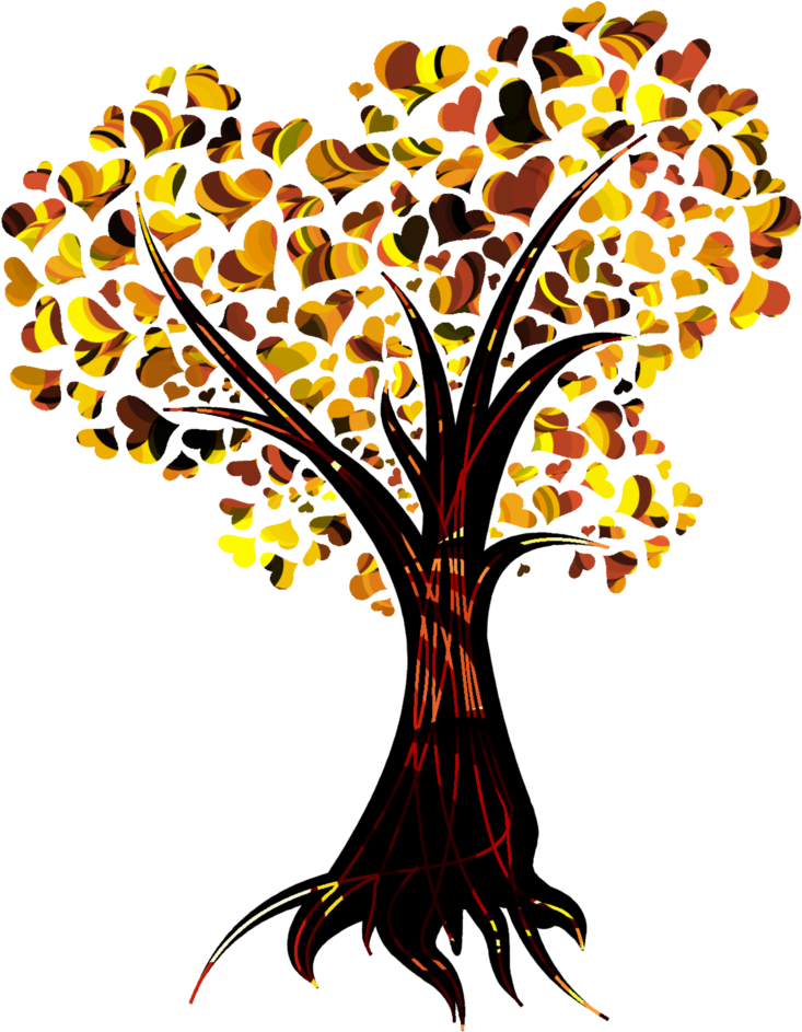 Vector Heart Tree PNG Image