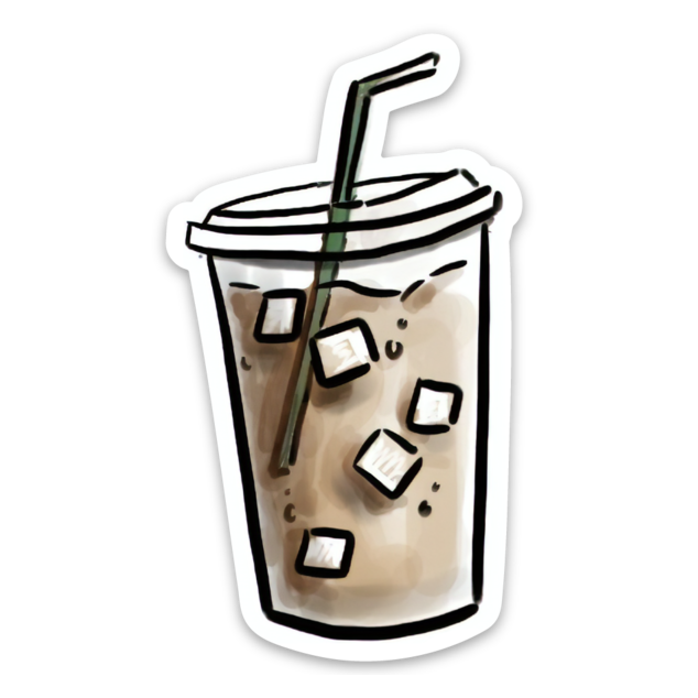 Vector Iced Coffee PNG Image Background