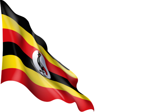 Wellenartig bewegende Uganda-Flagge Free PNG-Bild